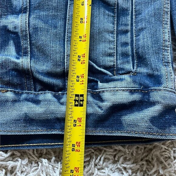 MENS RING OF FIRE PATCHED DISTRESSED DENIM JEAN JACKET SIZE L - Picture 7 of 12